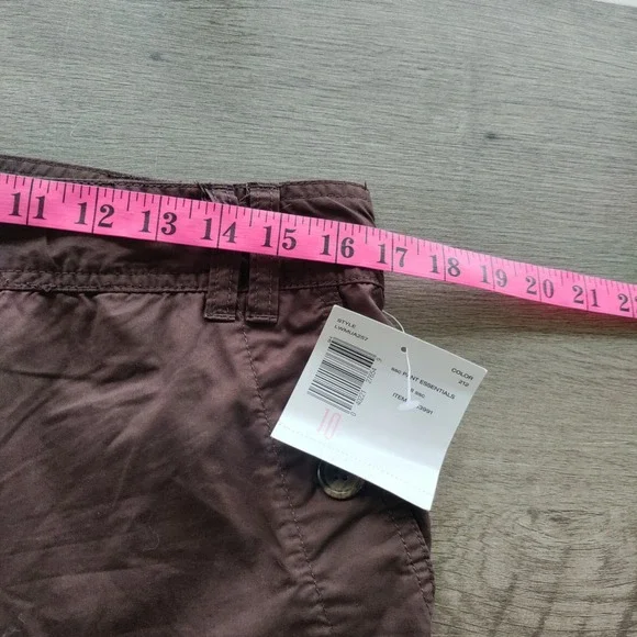 Liz Claiborne Lizwear Brown Cargo Capri Pants Drawstring Cotton Size 10 LWMUA257 - Picture 4 of 7